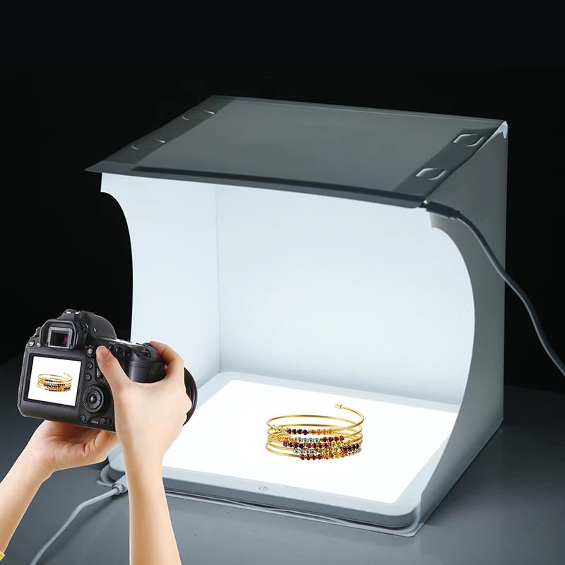 Photography Lighting Styles - 20cm Portable Photobox Photography Folding LED