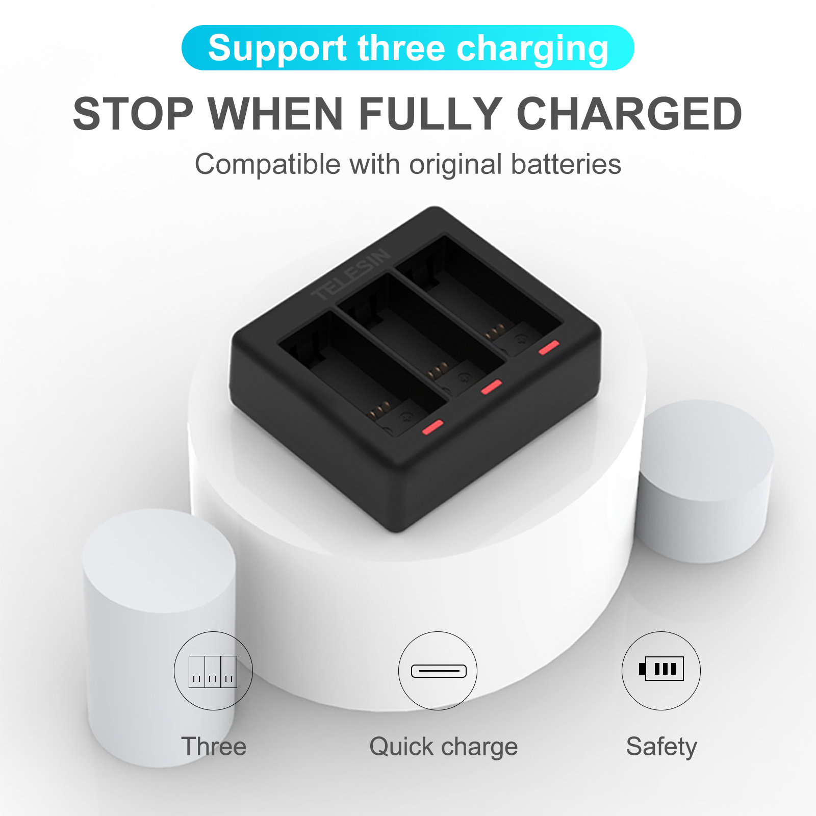 TELESIN 3 Ways Battery Charger - огляд і ціна Iris Photography Led Lighting Pack