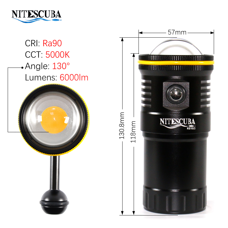 Nitescuba NSV60 LED Diving Vid - огляд і ціна Photography Lighting Angles