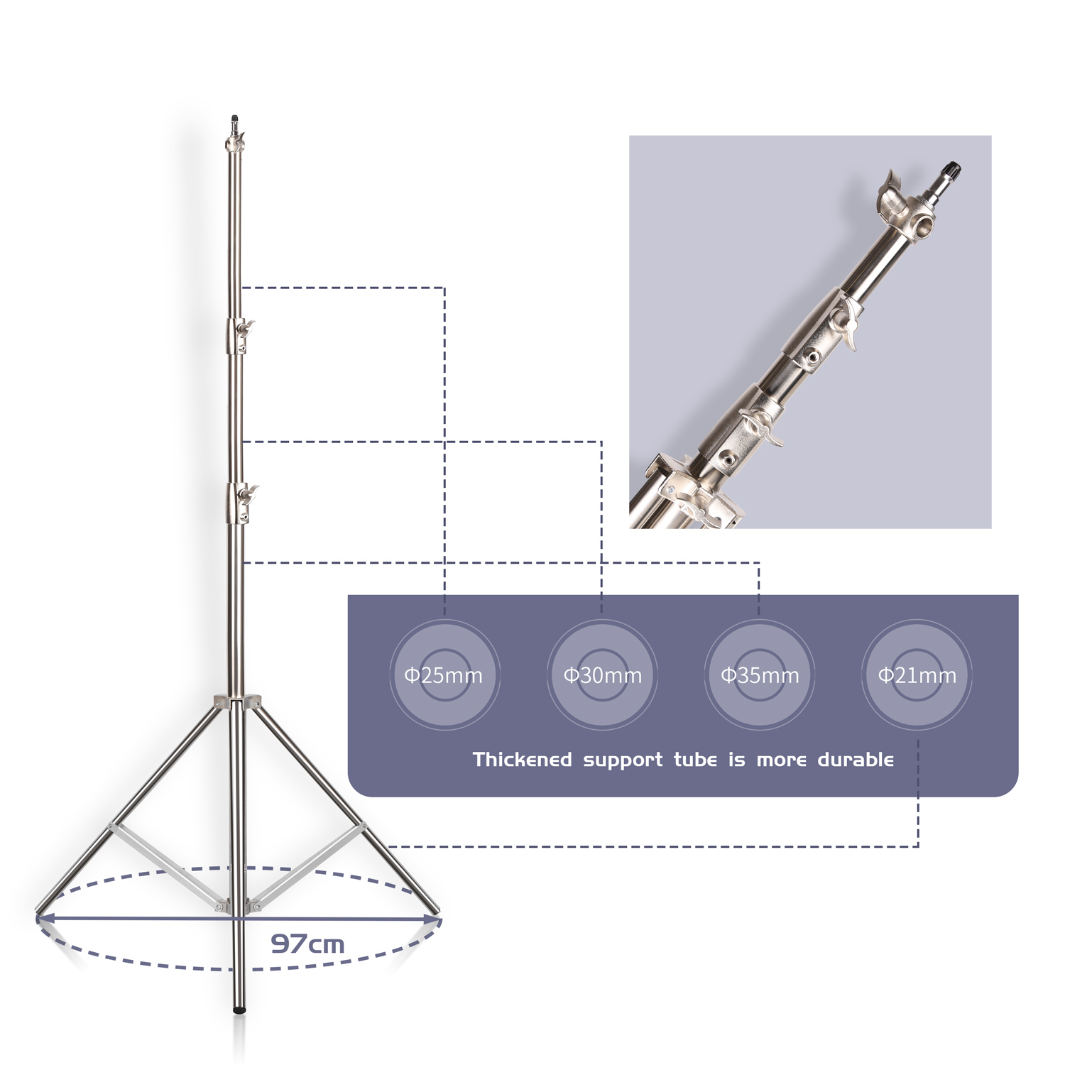 SH 2.8M Stainless Steel Light  - огляд і ціна Photography Lighting Background