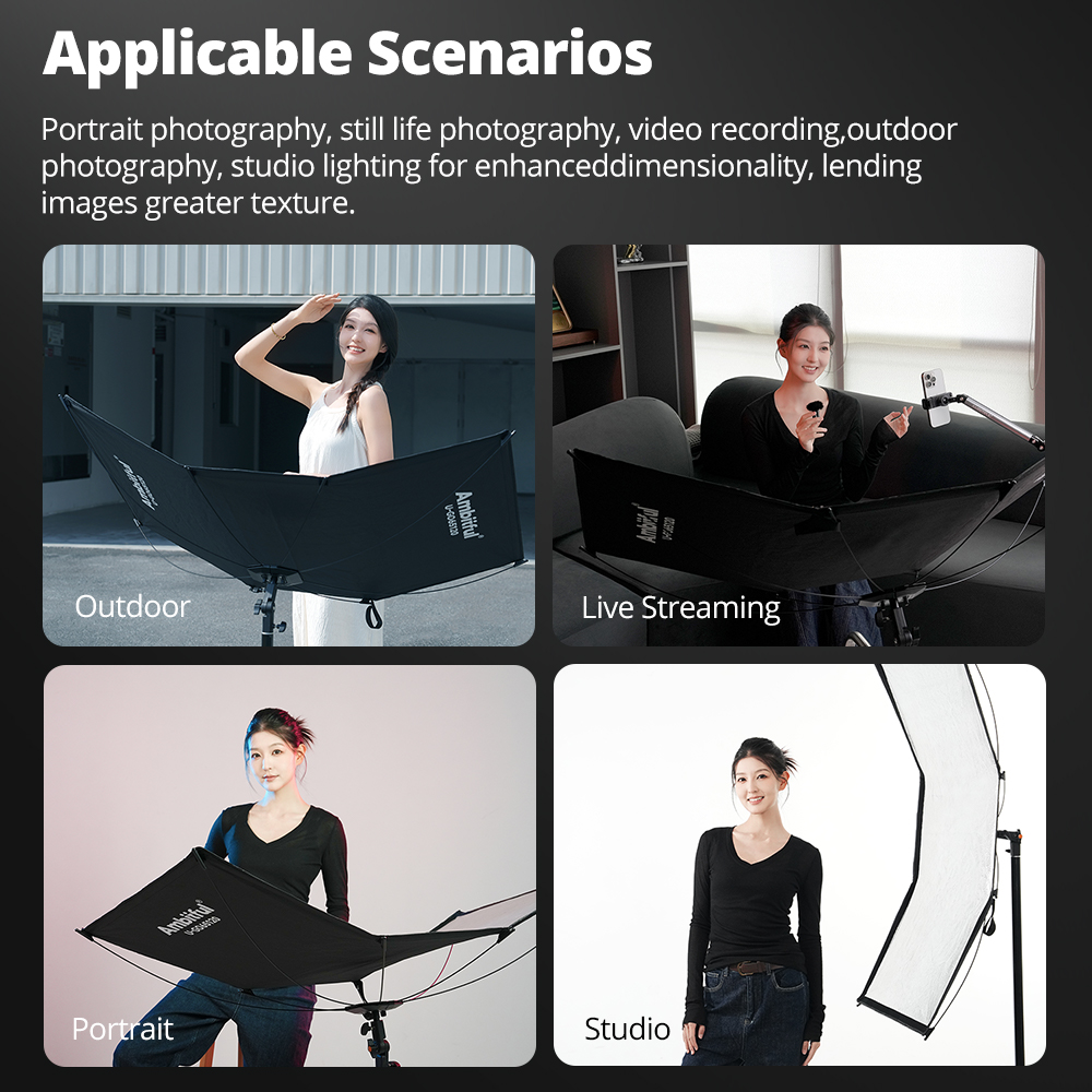 AMBITFUL 65*120cm U Shape Ligh - огляд і ціна Photography Lighting Type