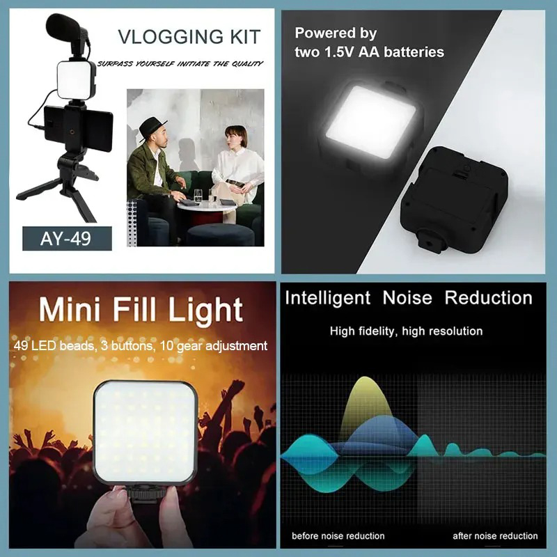 AY49 Smartphone Vlogging Kit W - огляд і ціна Iris Photography Led Lighting Pack